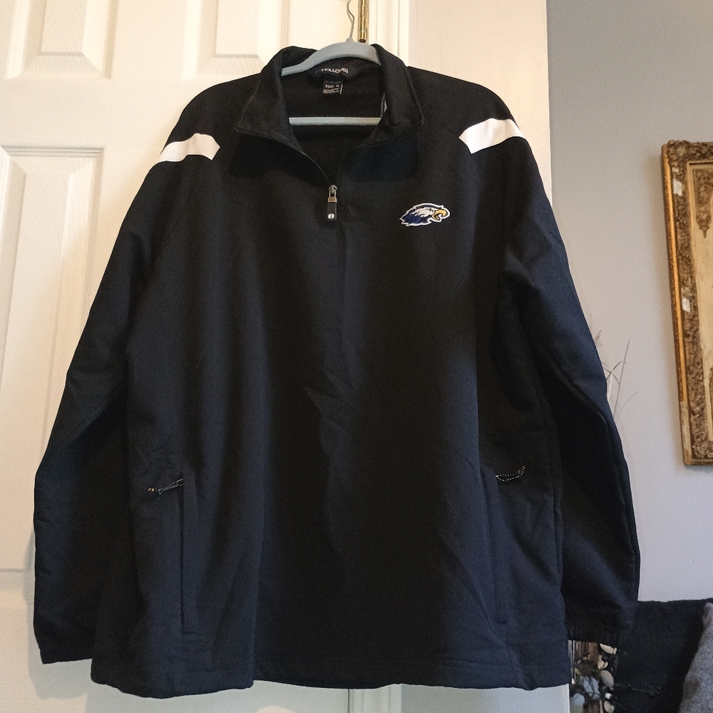 Holloway Men’s XL Eagles‎ Mascot Booster Club Jacket Black White Trim 1/4 Zip - Picture 5 of 16